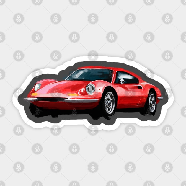 Dino Ferrari Sticker by Z Garage Art